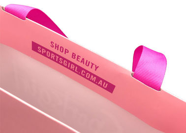 Pink Fancy Present Paper Bag / Natural Paper Gift Bags Customized Logo